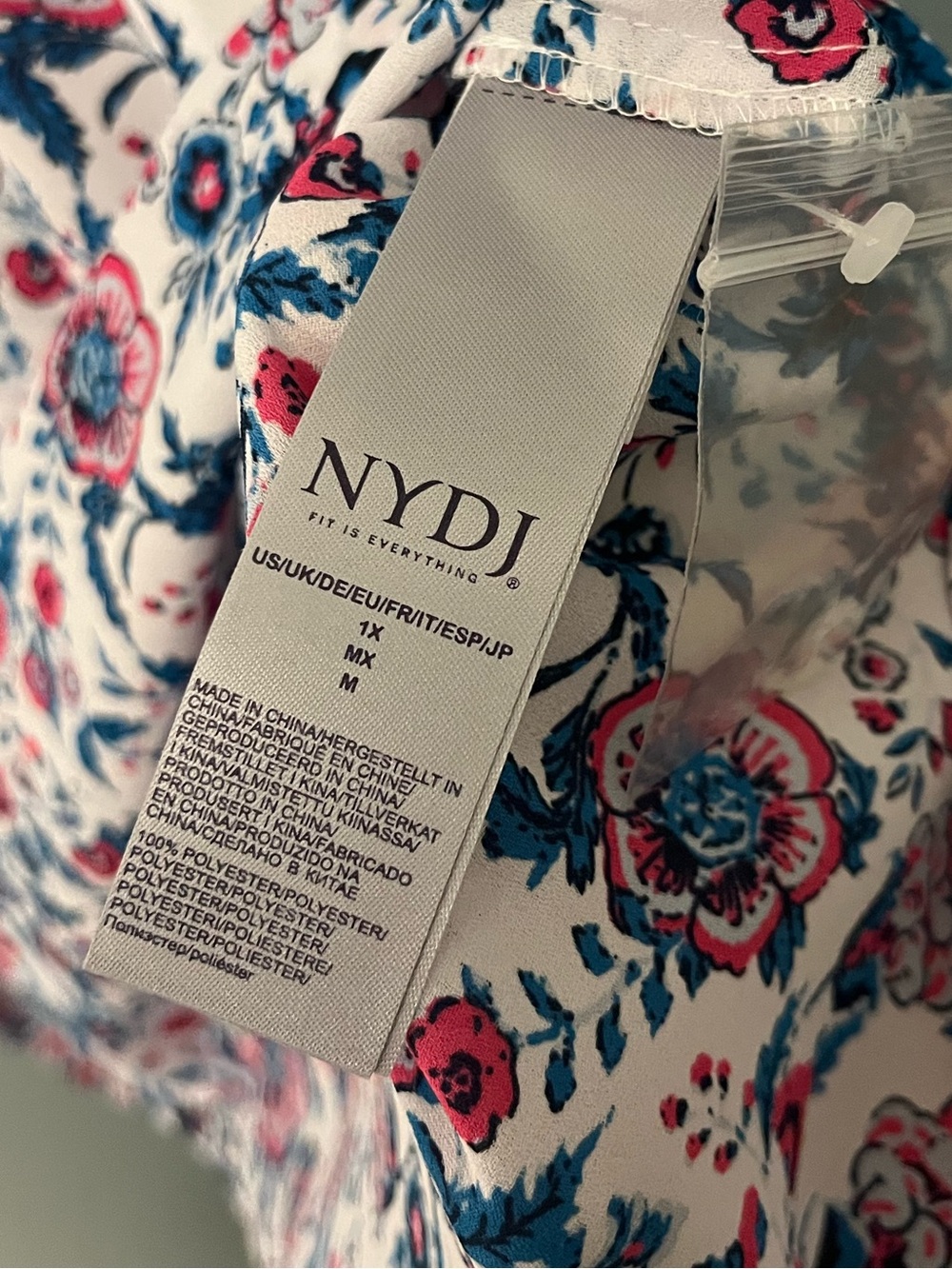 NWOT NYDJ Floral Button-Up Blouse - Picture 3 of 3